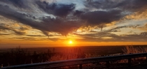 Sunset on highway  CA 