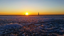 Sunset on Ice Scales Frankfort MI 