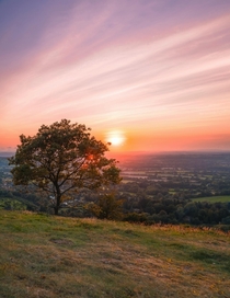 Sunset on the Malverns England