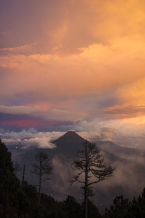 Sunset over Antigua Guatemala 