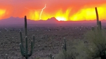 Sunset over Avra Valley Arizona  no filter