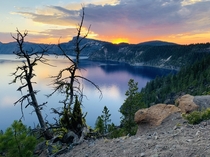 Sunset over Crater Lake Oregon 