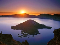 Sunset over Crater Lake Oregon