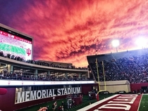 Sunset over football stadium