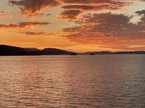 Sunset over Gulf Islands British Columbia 