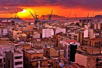 Sunset over Palermo Sicily 