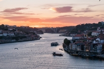 Sunset over Porto Portugal 