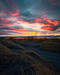 Sunset over Stokknes Iceland 