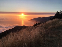 Sunset over the Pacific in Big Sur CA 