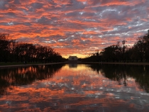 Sunset over the Reflecting Pool Washington DC