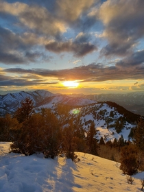 Sunset over the Wasatch Mountains Ut 
