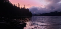 Sunset over Timothy Lake on Mt Hood Oregon 