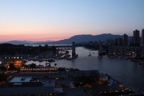 Sunset over Vancouver BC