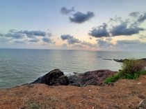 Sunset seen from a cliff at Kumta India 