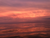Sunset while Kayaking on Lake Michigan