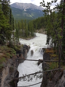 Sunwapta Falls in Jasper National Park Alberta Canada 
