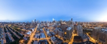 Super Panorama Blue Hour of Downtown Chicago 