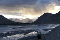 Surreal clouds over Spiti river basin of Spiti Valley India 