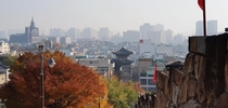 Suwon South Korea Morning View from Hwaseong Fortress 