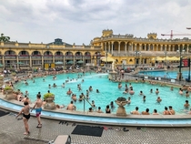 Szchenyi Medicinal Bath - circa  designed by Gyz Czigler - Largest Medicinal Bath in Europe - Budapest Hungary