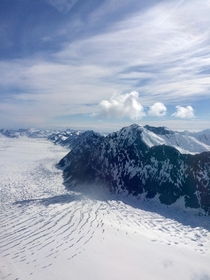 Taken from the cockpit of a small plane on the way out of Denali Base Camp Alaska 