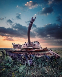 Tank wreck in Hungary 