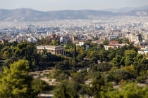 Temple of Hephaestus and the streets of Athens Greece 