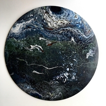 Terraformed Acrylic pouring painting on MDF by me 