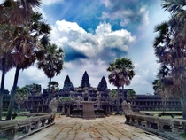 th Century Angkor Wat Cambodia This what you see as you approach it walking over the incredible moat