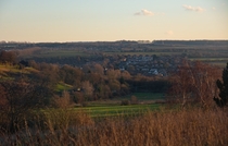 Thanington from a nearby hill in Rough Common Kent UK 