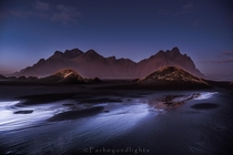That last light from the sunset left a streak of silver - Vestrahorn Iceland  farbeyondlights