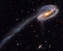 Thats the Tadpole galaxy It collided with another galaxy