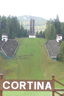 The abandoned Olympic ski slope in Cortina Italy