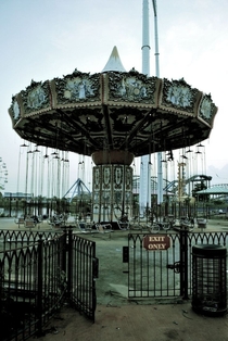 The abandoned Six Flags New Orleans amusement park LA USA