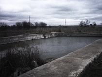 The abandoned swimming pool at the seized Branch Davidian Compound in Waco Texas
