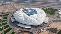 The Al-Janoub Stadium designed by Zaha Hadid located in Al-Wakrah Qatar It is one of the eight stadiums in Qatar which will host matches of the  FIFA World Cup