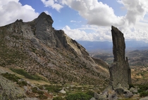 The anvil and the needle on the way down from Pico Zapatero Avila Spain  x