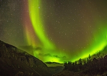 The Awe-Inspiring Northern Lights near the Norway and Finland Border 