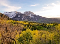 The back side of Mount Timpanogos taken from the famous Alpine Loop road near Sundance in Utah 