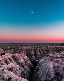 The Badlands at Sunset 