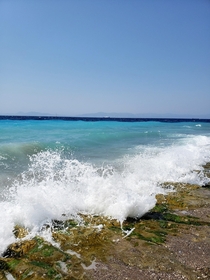 The beach on the West side of the city of Rhodos  x