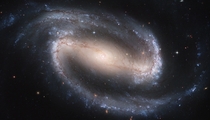 The beautiful barred spiral galaxy NGC  