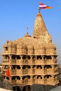 The Beautiful Dwarkadhish Temple in Dwarka Gujrat India