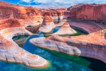 The beautifully curved meander of Reflection Canyon Utah  Photo by Wan Shi