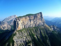 The birthplace of mountaineering The flat limestone mesa of Mont Aiguille France 
