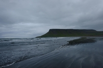 The black beach on an ominous day Iceland   X 