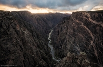 The Black Canyon of the Gunnison in Colorado is so deep and narrow some parts receive only  minutes of light per day The painted wall on the right is twice the height of the Empire State Building 