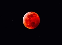 The Blood moon captured by my grandfathers telescope 