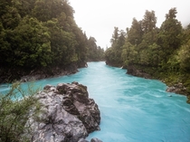 The blue waters of Hokitika Gorge New Zealand 