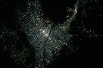 The bright lights of Osaka Japan as seen from space Credit NASA Johnson